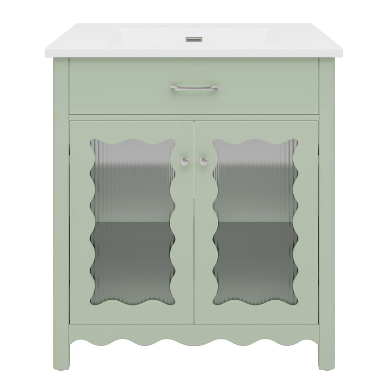 Modern Bathroom Vanity With Tempered Glass Doors by HouseOfZazla
