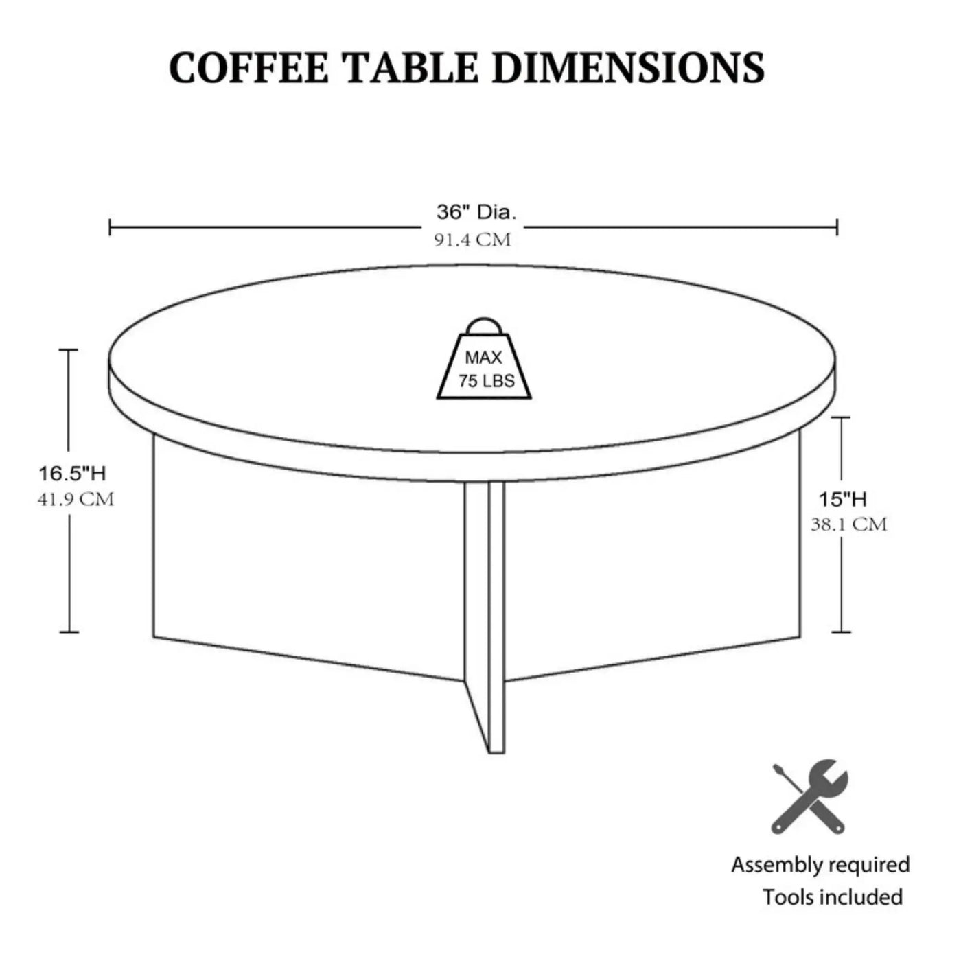 Round Coffee Table With Solid Veneer Top by HouseOfZazla