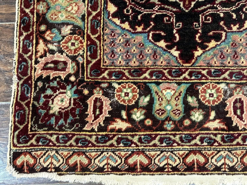 Antique Turkish Rug 4x6, Unique Rare Carpet by Jewel Rugs