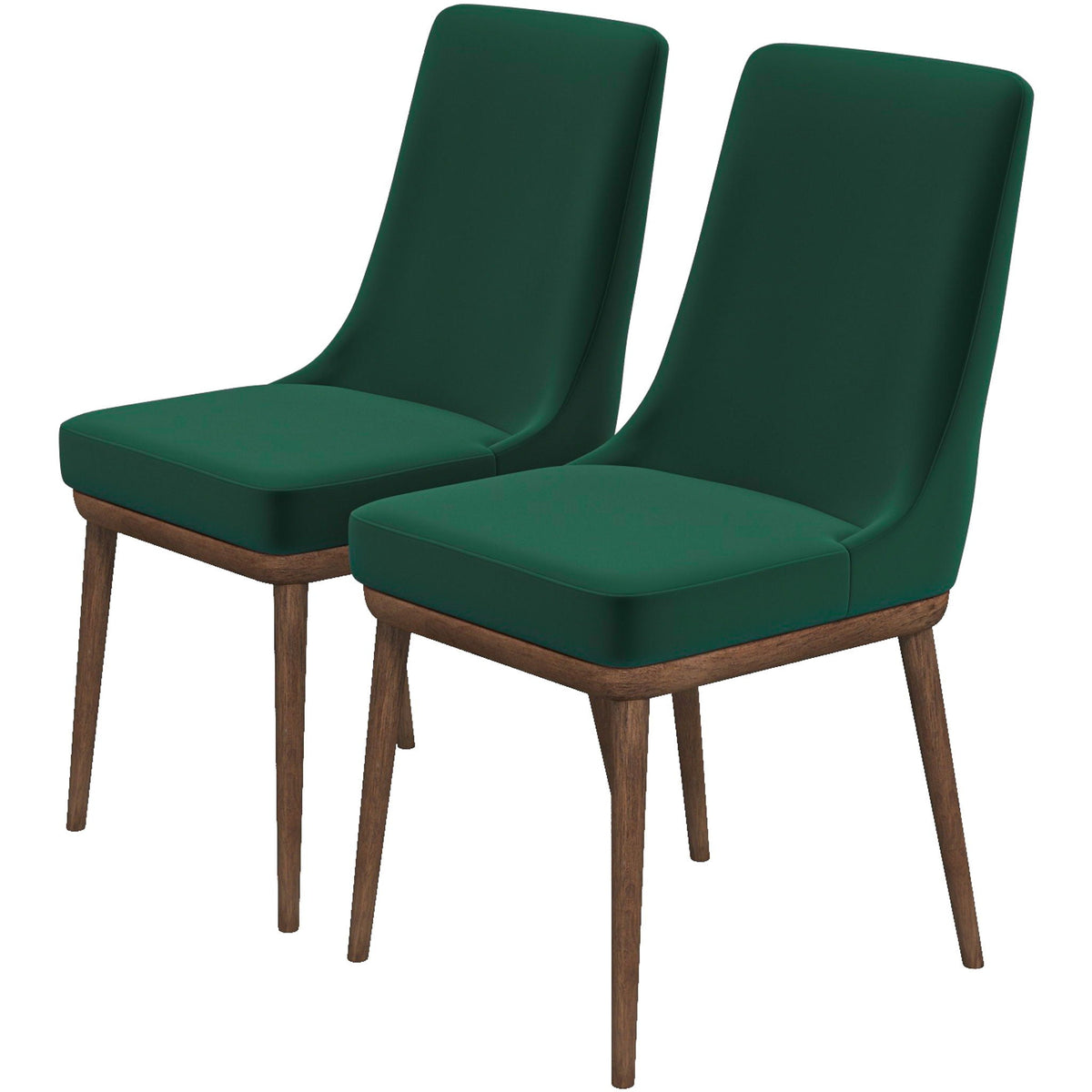 Mid-Century Modern Dining Chair Set of 2 with Solid Wood Frame - Multiple Colors, photo 2 of 40