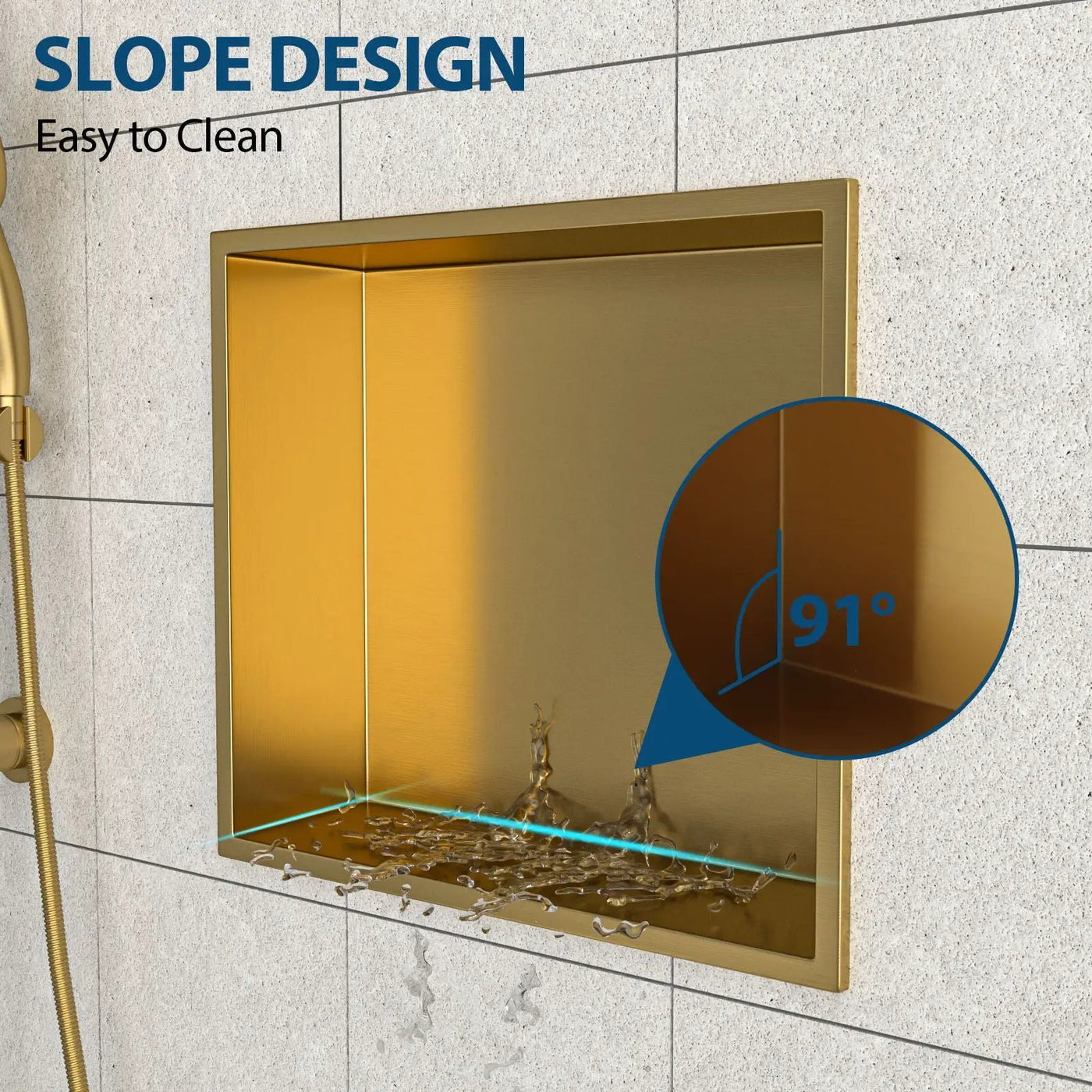 Stainless Steel Shower Niche With Seamless Design For Bathroom Storage by HouseOfZazla