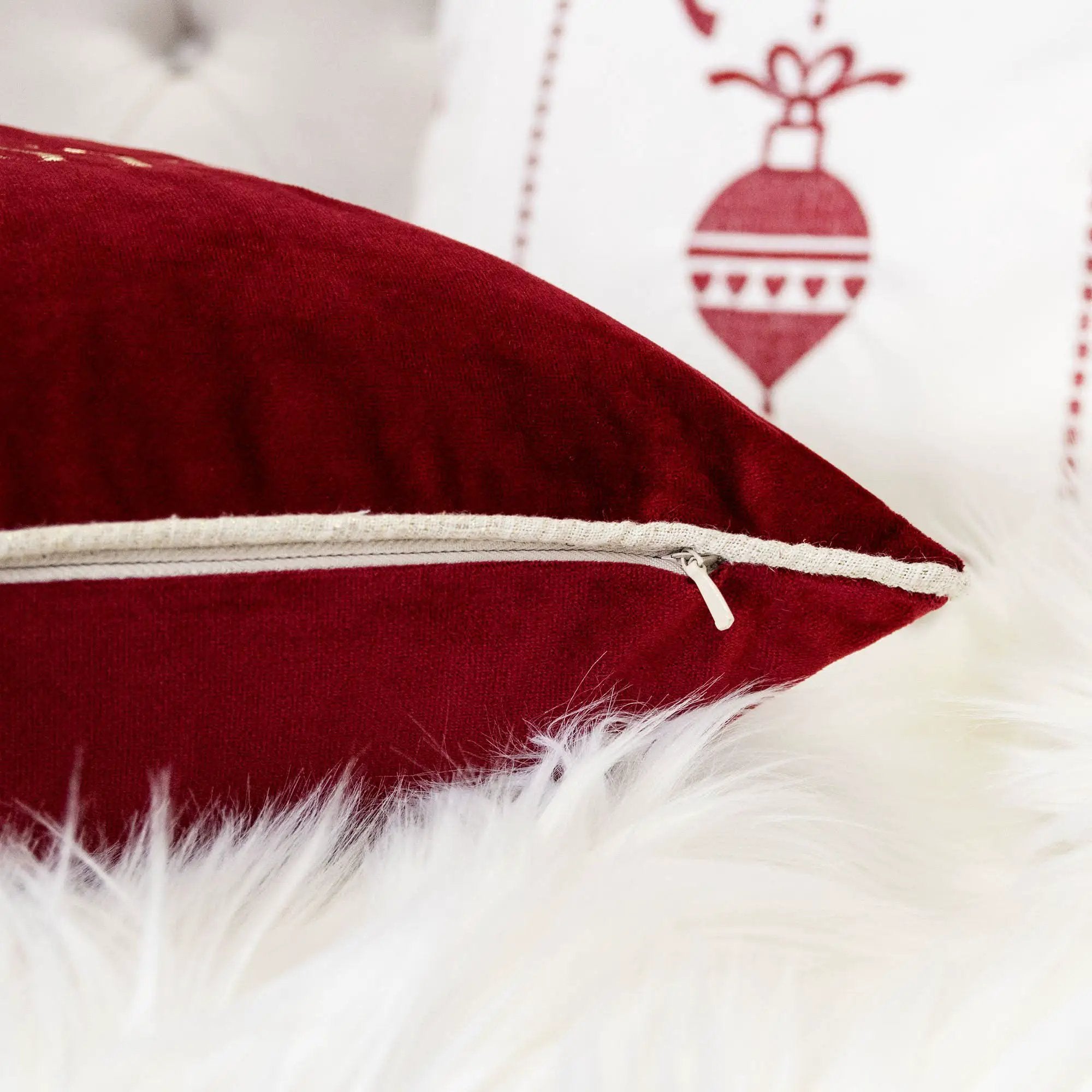 Red Velvet Christmas Throw Pillow by HouseOfZazla