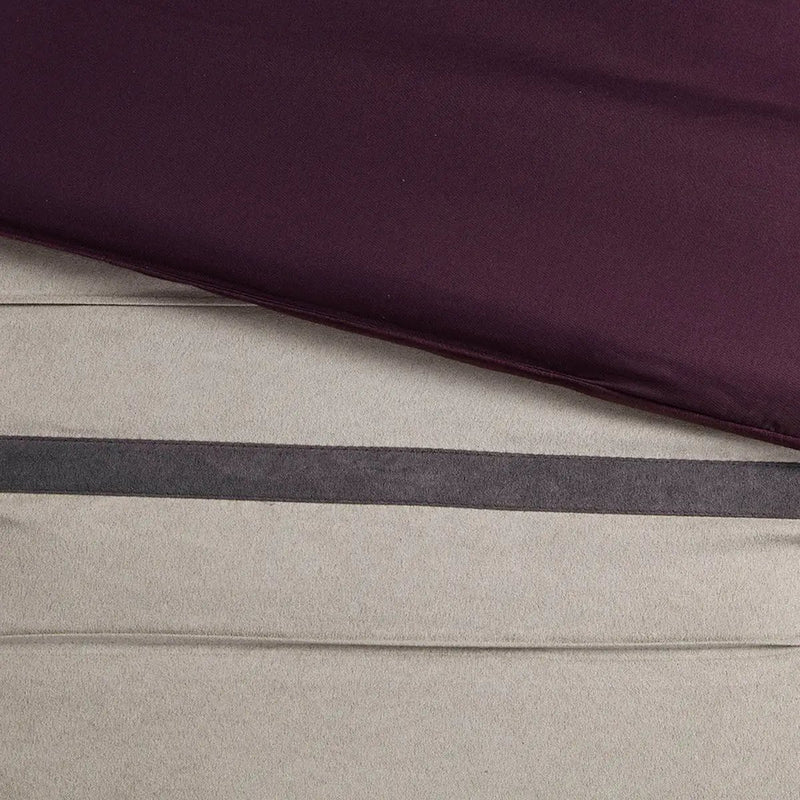 7 Pc Pieced Faux Suede Comforter Set Purple Cal King by HouseOfZazla