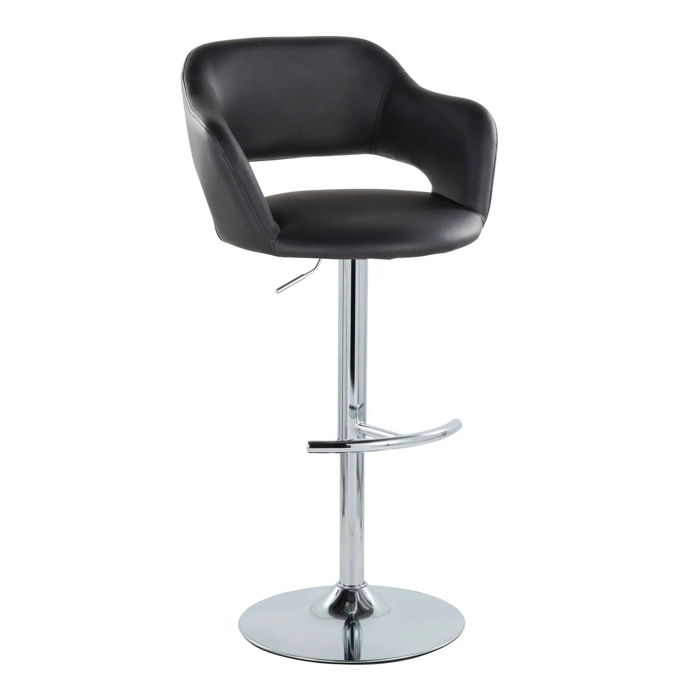 Margarite - Contemporary Ajustable Barstool With Swivel With Rounded T Footrest (Set of 2) by HouseOfZazla