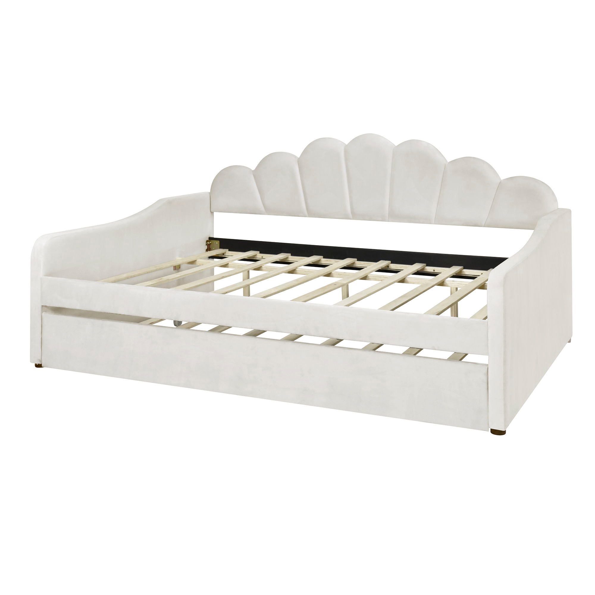 Upholstery Daybed Frame With Shell Shaped Backrest by HouseOfZazla