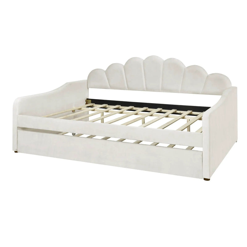 Upholstery Daybed Frame With Shell Shaped Backrest by HouseOfZazla