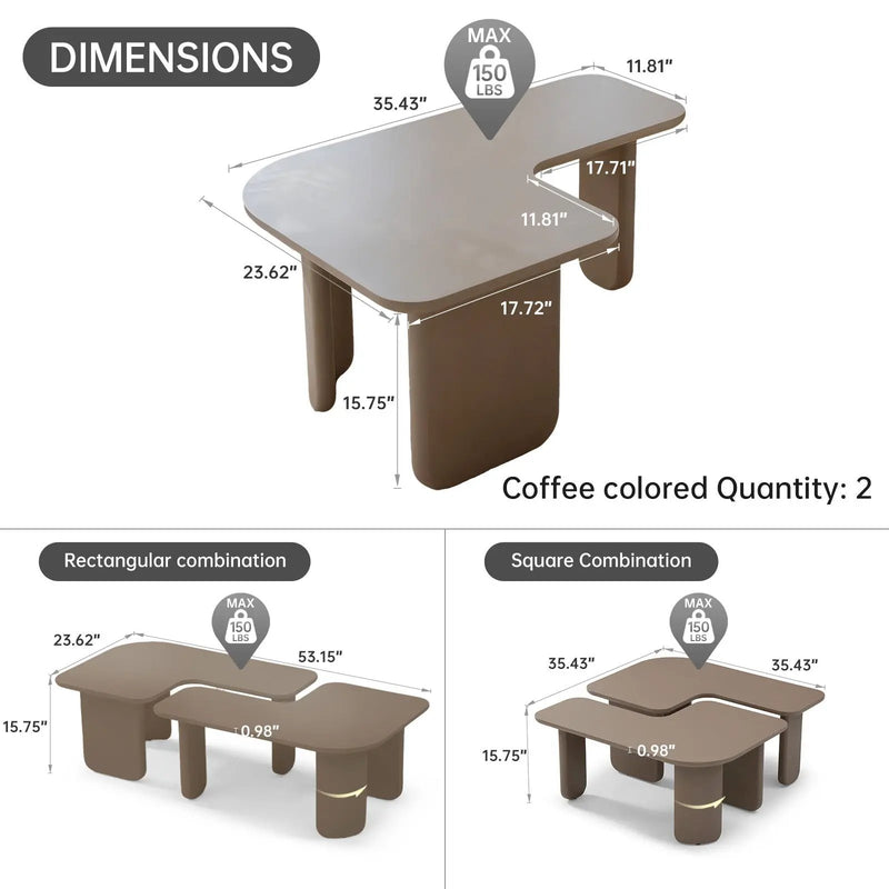 L-Shape Coffee Table For Living Room by Unique Piece Furniture