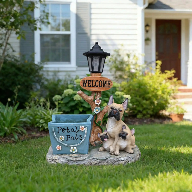 French Bulldog Family Planter Statue by HouseOfZazla
