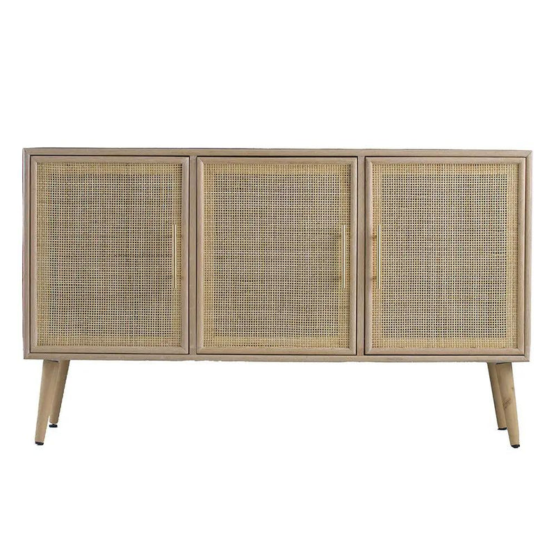 Wooden Accent TV Cabinet With 3 Doors - Brown by HouseOfZazla