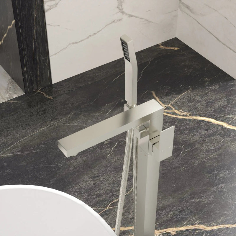Freestanding Bathtub Faucet With Waterfall Tub Filler And Hand Shower by HouseOfZazla