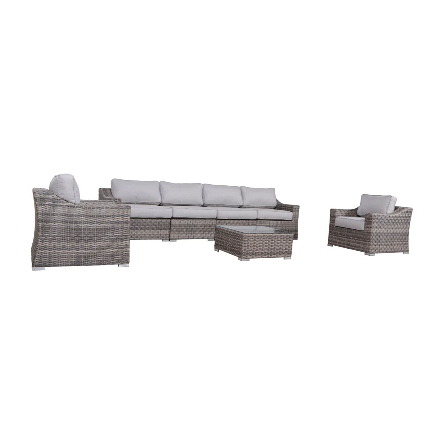 Outdoor Wicker Conversation Set With Cushions, All Weather by HouseOfZazla