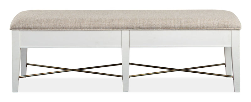 Heron Cove - Bench With Upholstered Seat - Chalk White, photo 3 of 7
