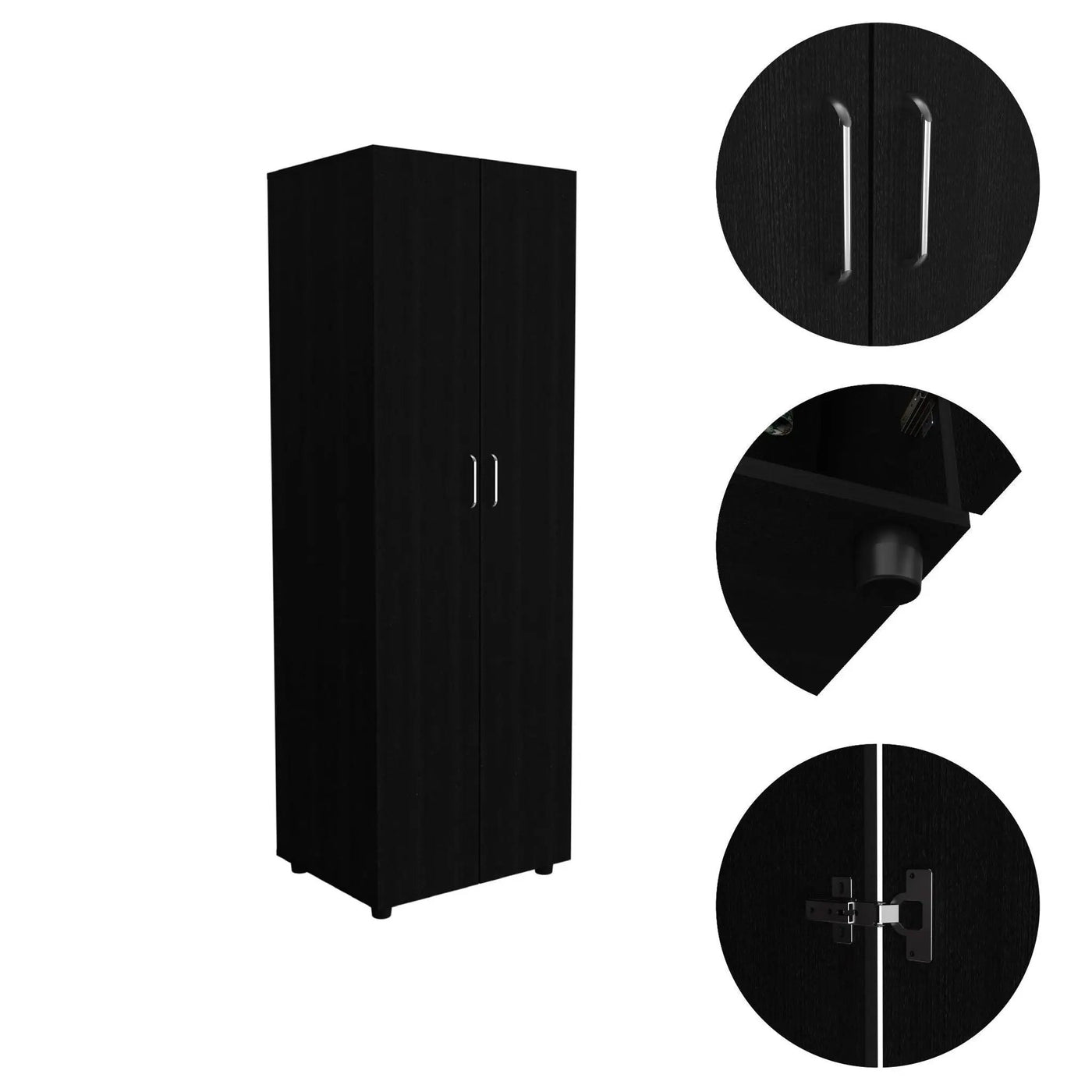 Armoire Organiser, Two Shelves, Rod, Double Door Cabinet Armoire by Unique Piece Furniture