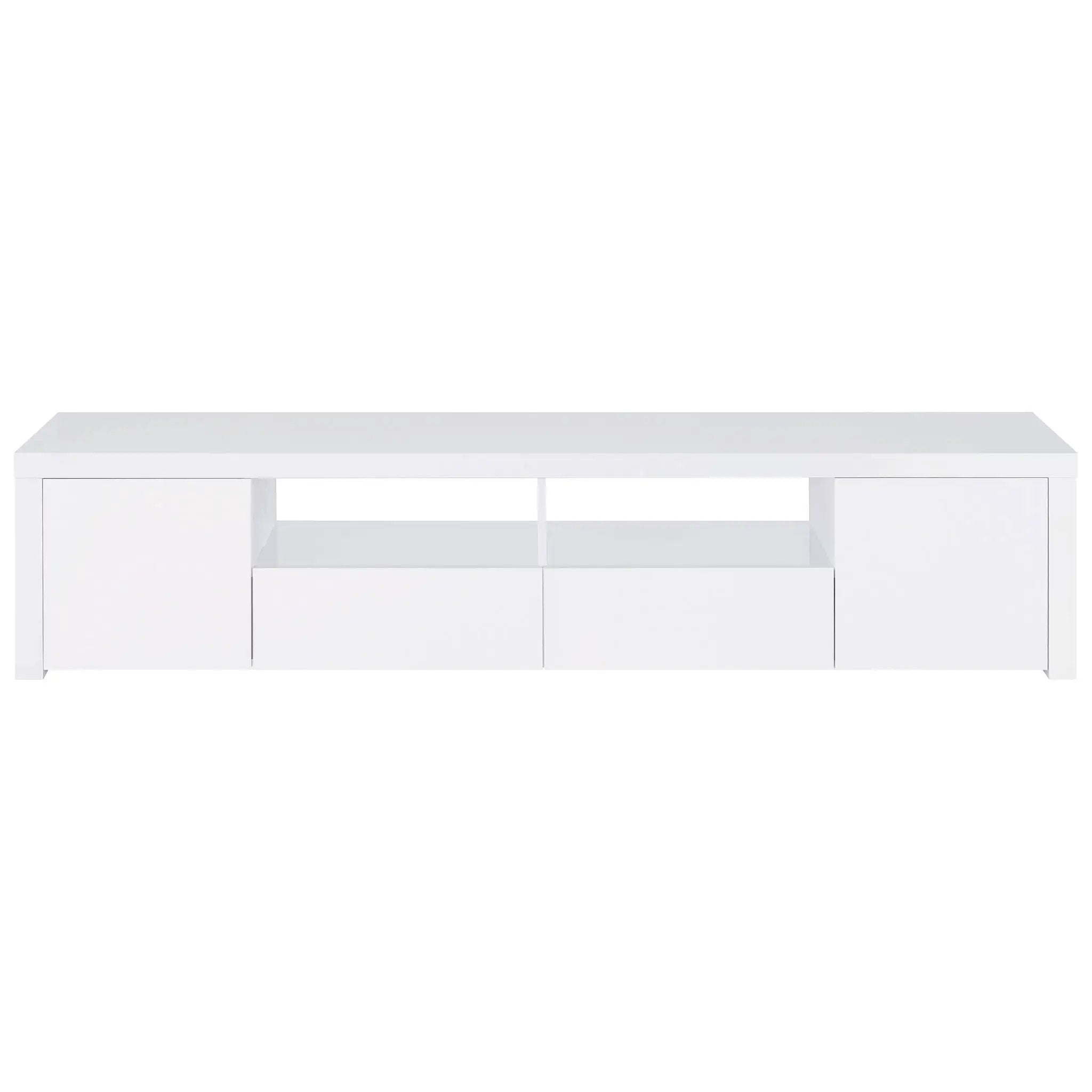 Jude 2-door Engineered Wood 79-inch TV Stand High Gloss White by Unique Piece Furniture