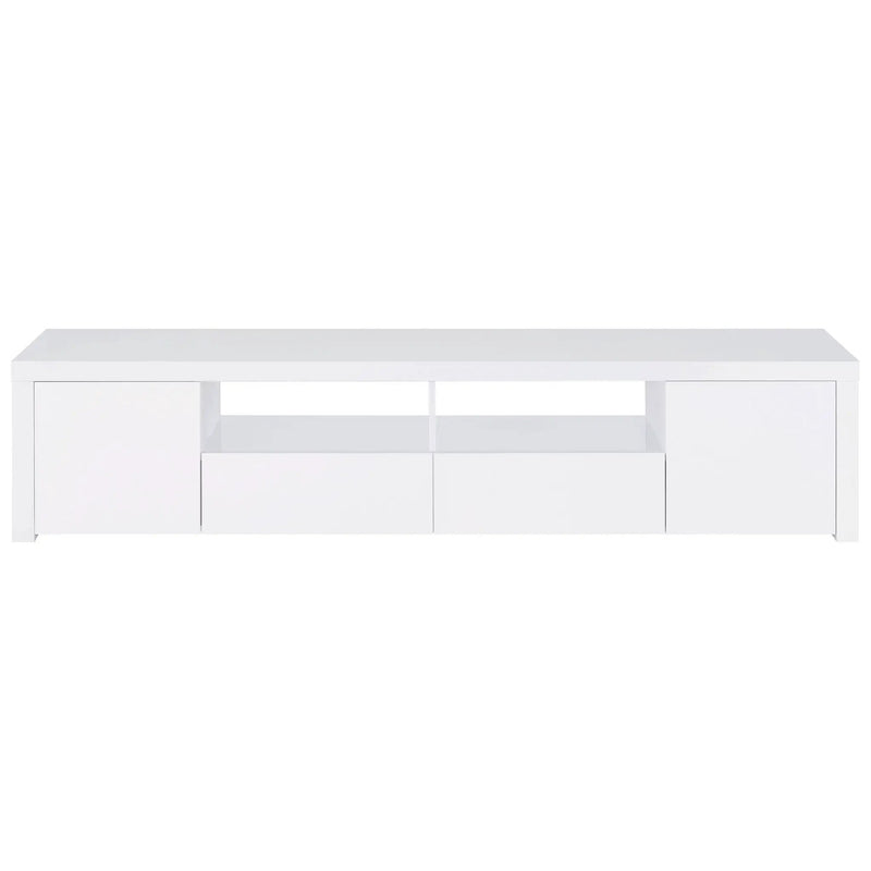 Jude 2-door Engineered Wood 79-inch TV Stand High Gloss White by Unique Piece Furniture