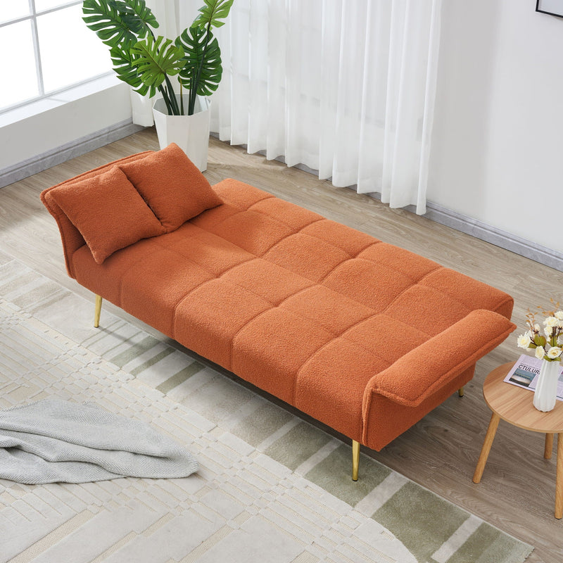 Convertible Double Futon Sofa Bed With Folding Armrests For Living Rooms by HouseOfZazla