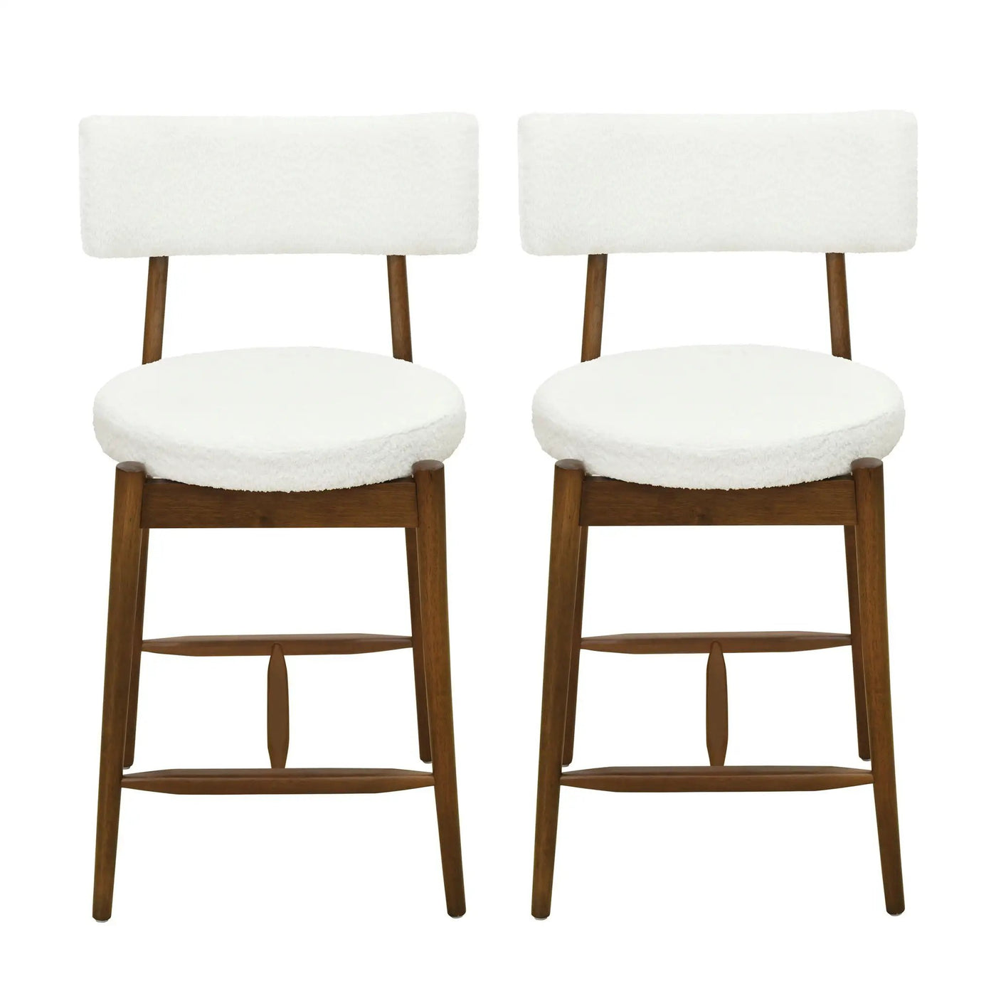 Mid Century Modern Counter Stools, Fabric Upholstered Chairs by HouseOfZazla