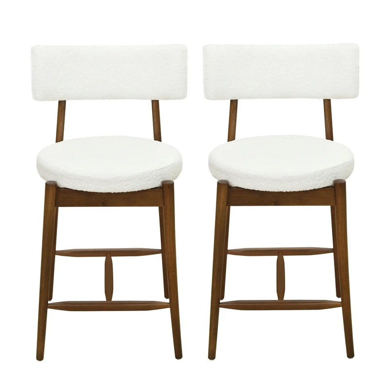 Mid Century Modern Counter Stools, Fabric Upholstered Chairs by HouseOfZazla