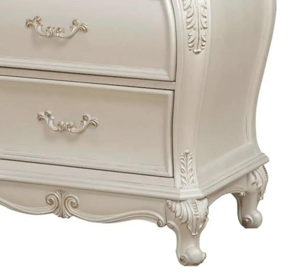 Chantelle - Nightstand With Granite Top - White by Unique Piece Furniture