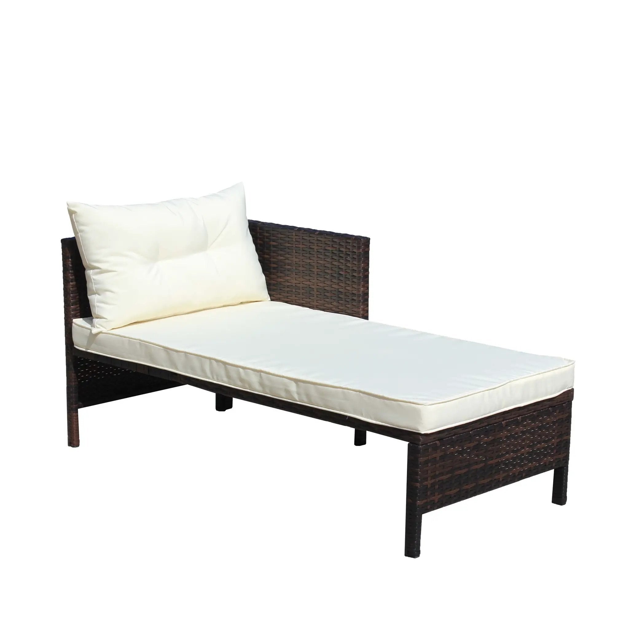 Outdoor Patio Furniture 3-Piece Conversation Set with Wicker Rattan Sectional Sofa by HouseOfZazla