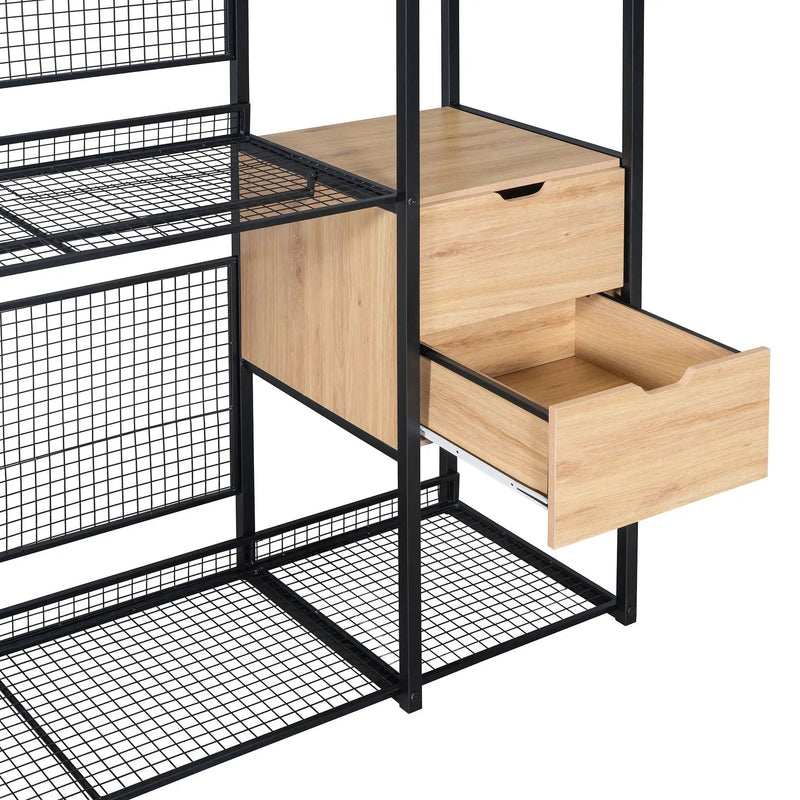 Open Style Wardrobe With Hanging Rails, Shelves And Drawers by HouseOfZazla