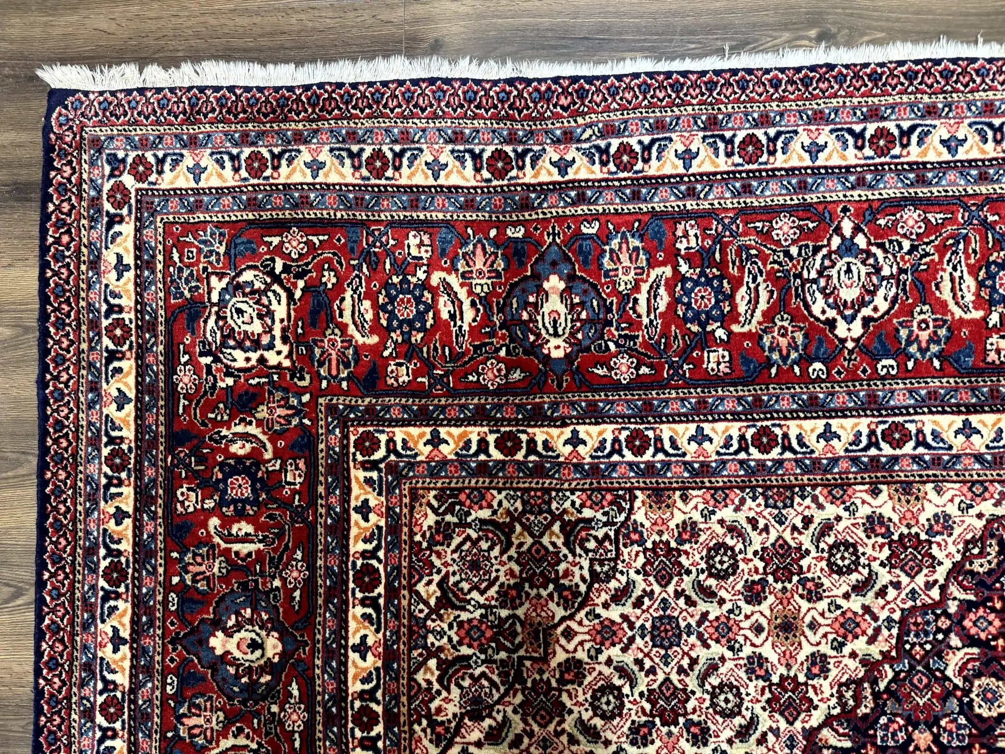 Persian Tabriz Rug 11x14 Navy Blue Herati Wool Carpet by Jewel Rugs