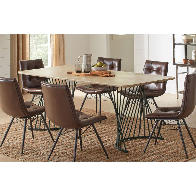 Galahan - Rectangular Dining Table With Twisted Pedestal Base - Oak by HouseOfZazla