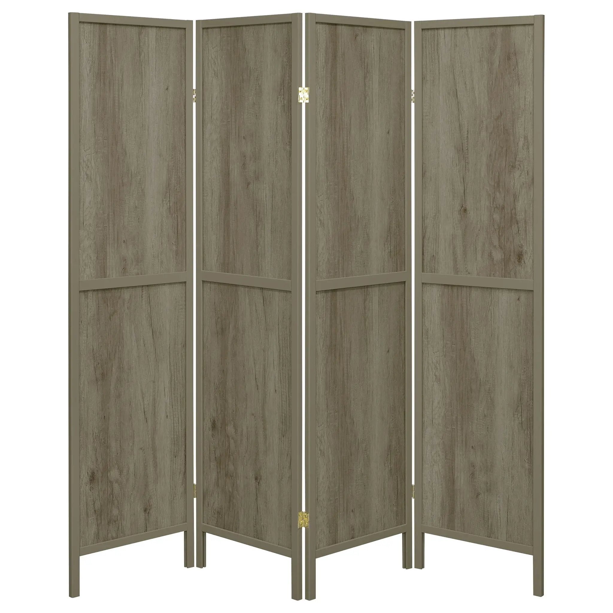 Deepika 4-Panel Room Divider Folding Screen Grey Driftwood by Unique Piece Furniture