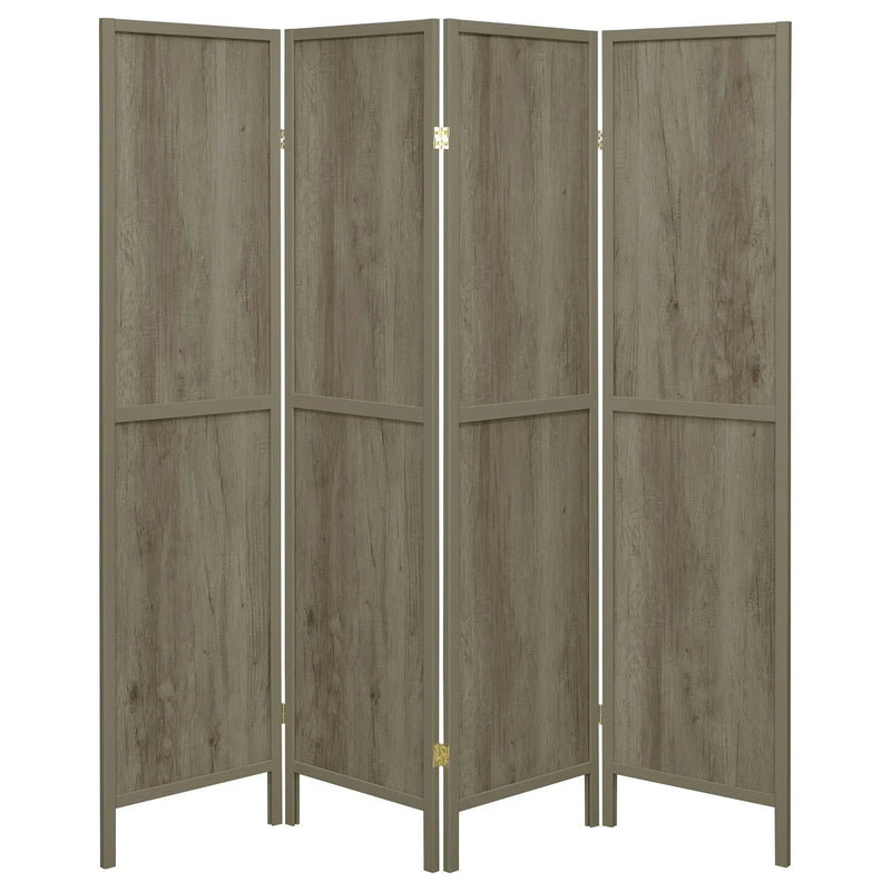 Deepika 4-Panel Room Divider Folding Screen Grey Driftwood by Unique Piece Furniture