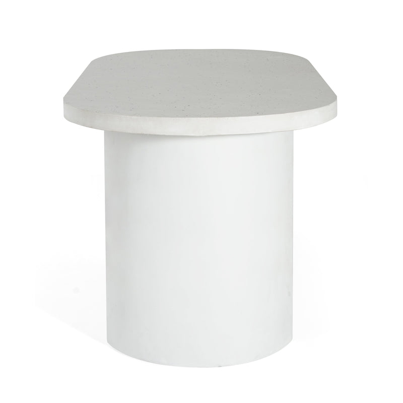 Ellis Oval 67.5" Modern Outdoor Concrete Dining Table with Terrazzo Top, photo 9 of 10