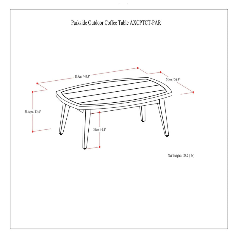 Parkside - Outdoor Coffee Table - Light Teak by HouseOfZazla