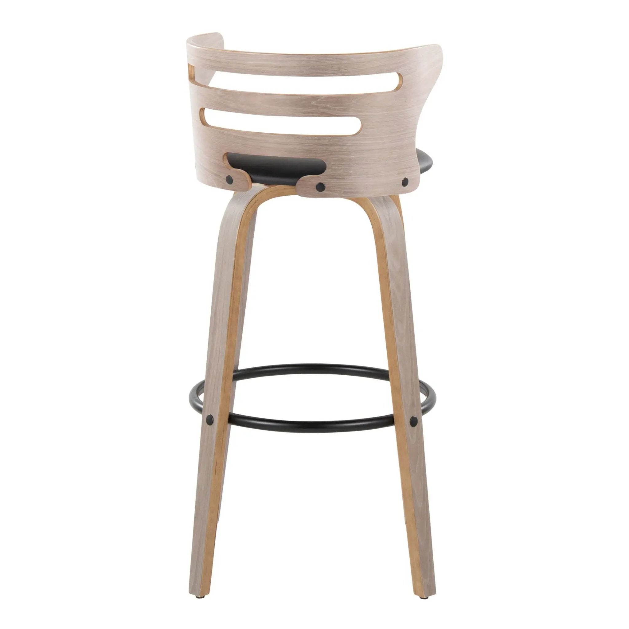 Cosini - Mid Century Modern Fixed Height, Barstool & Swivel And Round Footrest (Set of 2) by HouseOfZazla