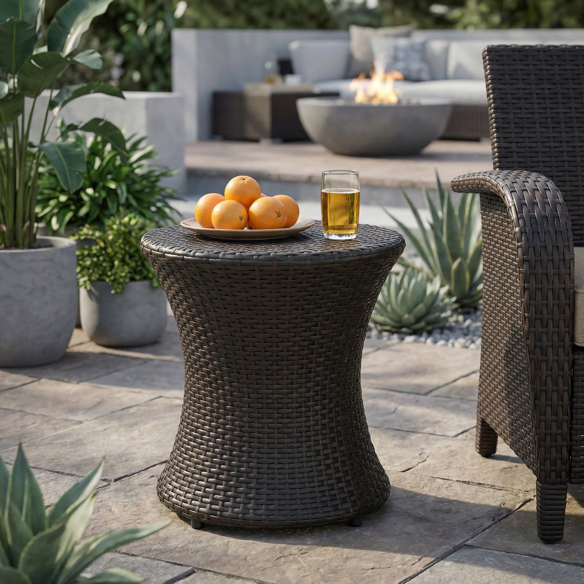 19" Kono Hourglass Table (No Glass Top) End Table by HouseOfZazla