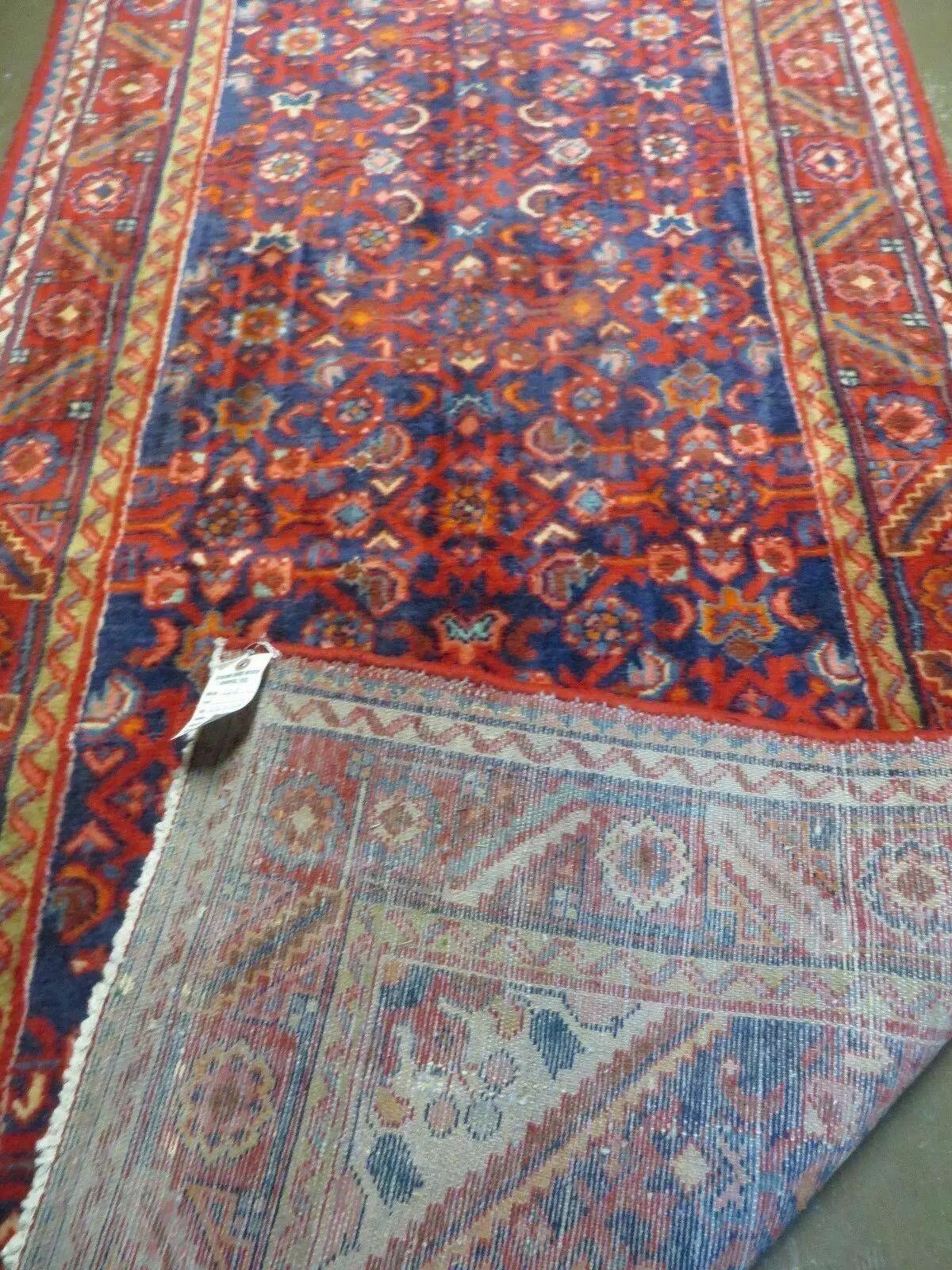 3' 6" X 10' 4" Antique Handmade India Floral Oriental Wool Runner Rug # 128 by Jewel Rugs