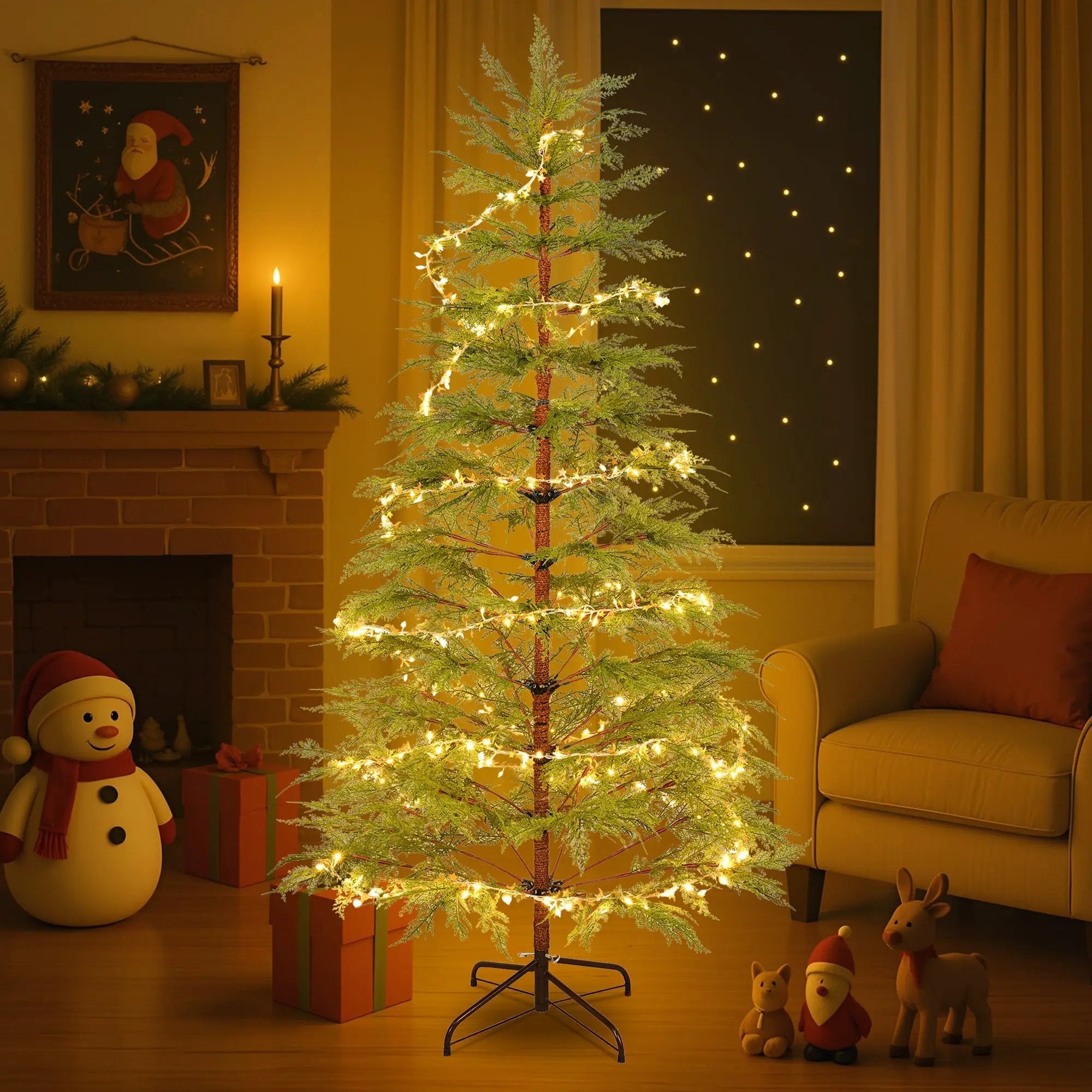 6 Feet Artificial Full Christmas Tree with LED Lights by HouseOfZazla