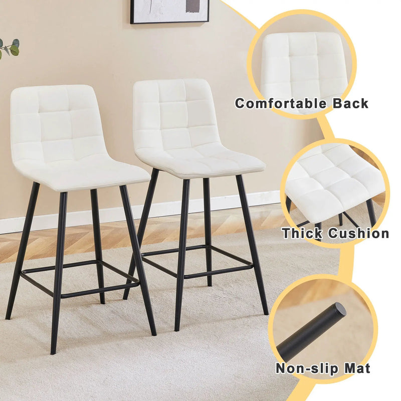 Bar Chair Set Comfortable With Metal Legs And Ergonomic Design by HouseOfZazla
