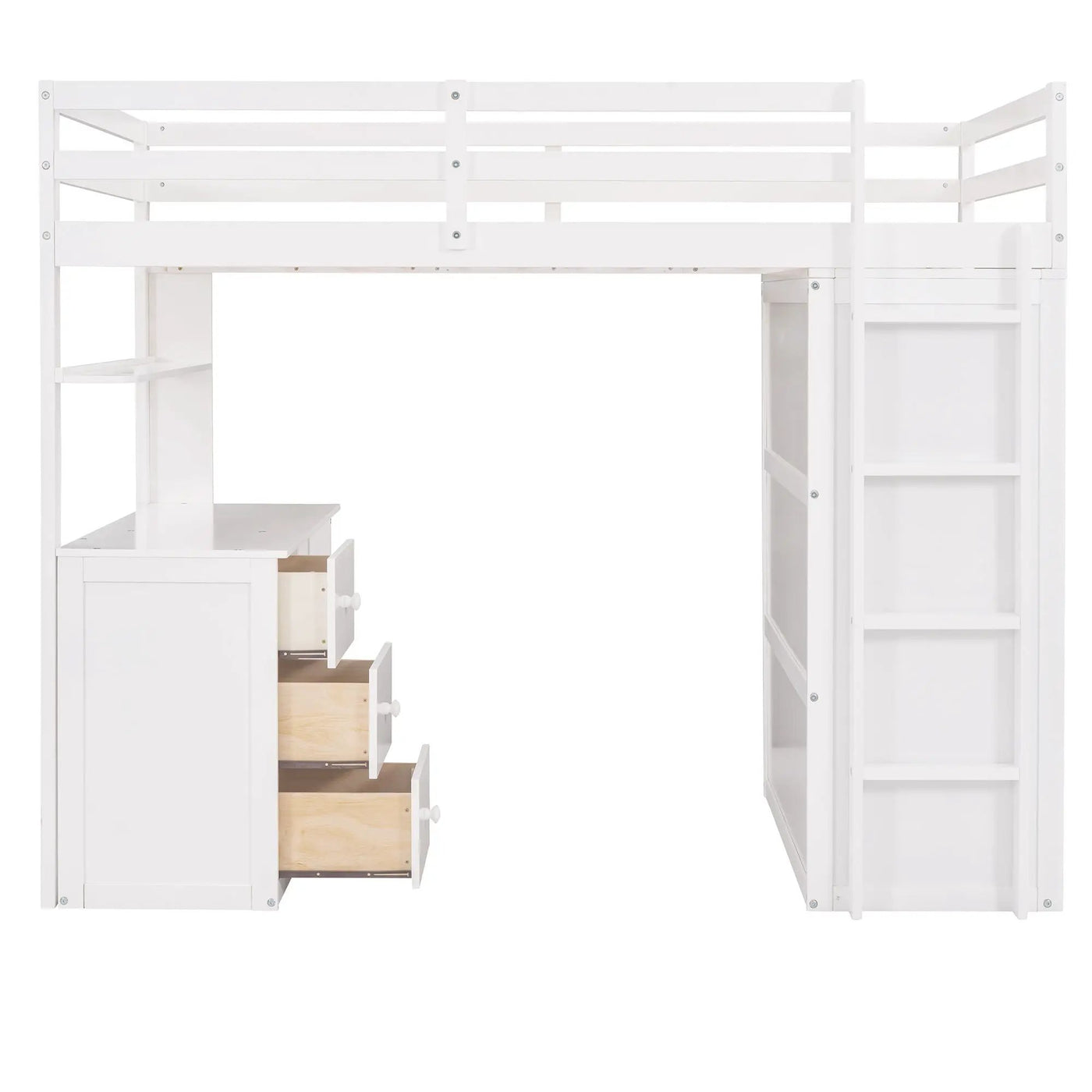 Loft Bed With Drawers, Desk, And Wardrobe by HouseOfZazla