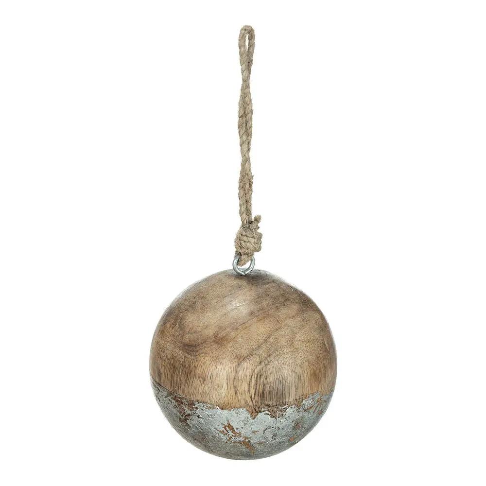 Christmas Ball Ornaments, Wood Decorative Hanging Ball Christmas Tree Ornaments For Holiday Party Decorations by HouseOfZazla
