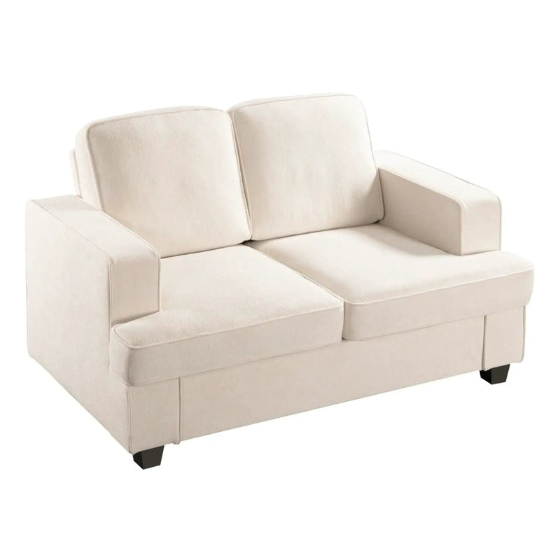 Modern Loveseat, Comfortable 2 Seater Couch With Deep Seating, Loose Back Cushions, Wide Arms by HouseOfZazla
