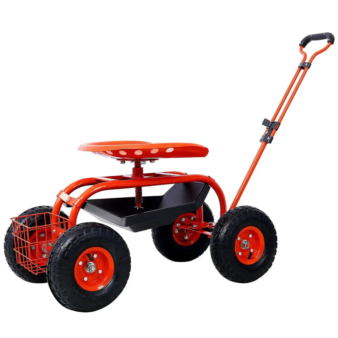 Rolling Garden Scooter Cart With 360° Swivel Seat And Tool Tray by HouseOfZazla