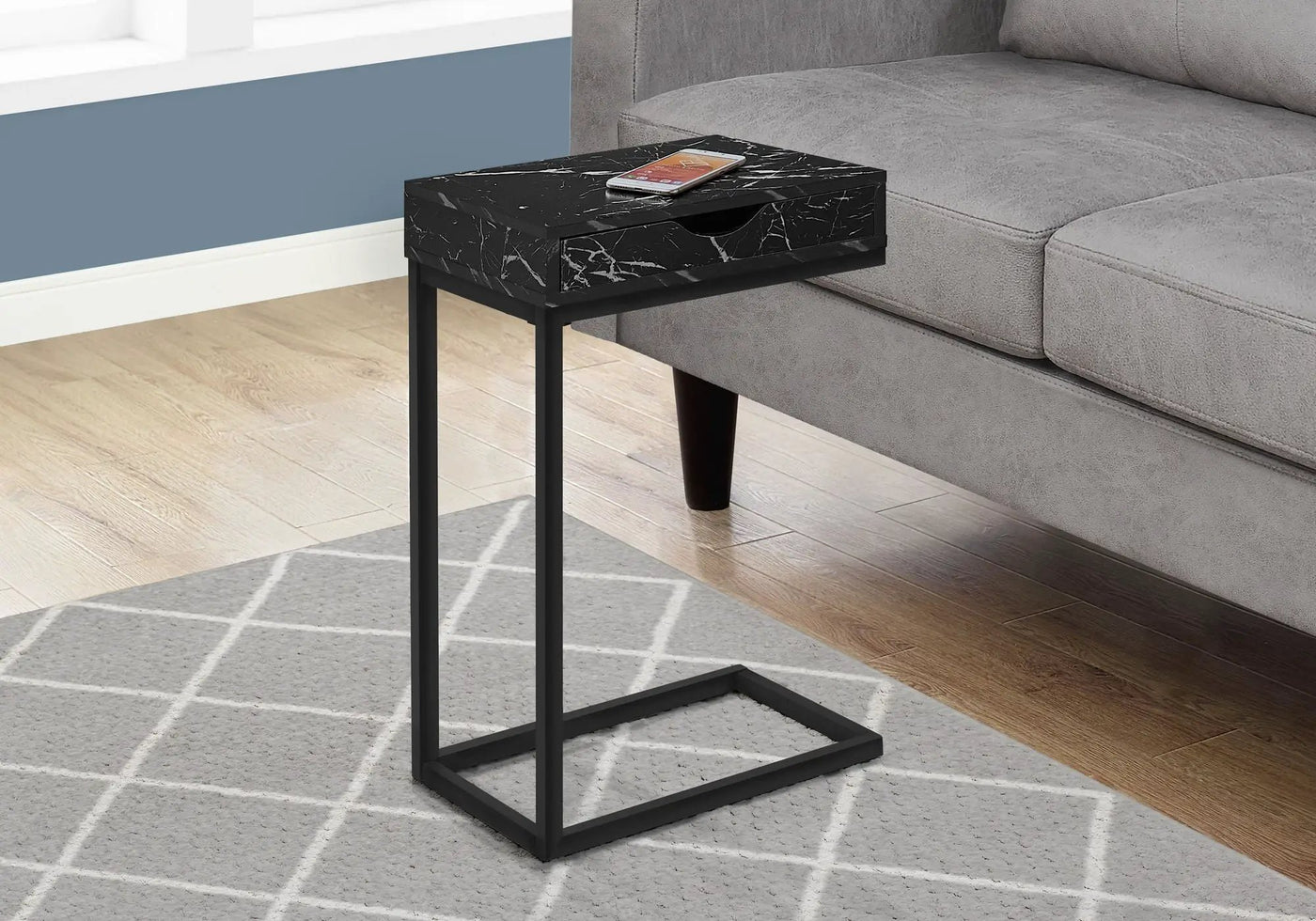 Accent Table, C-Shaped Contemporary & Modern Elegant Design by HouseOfZazla