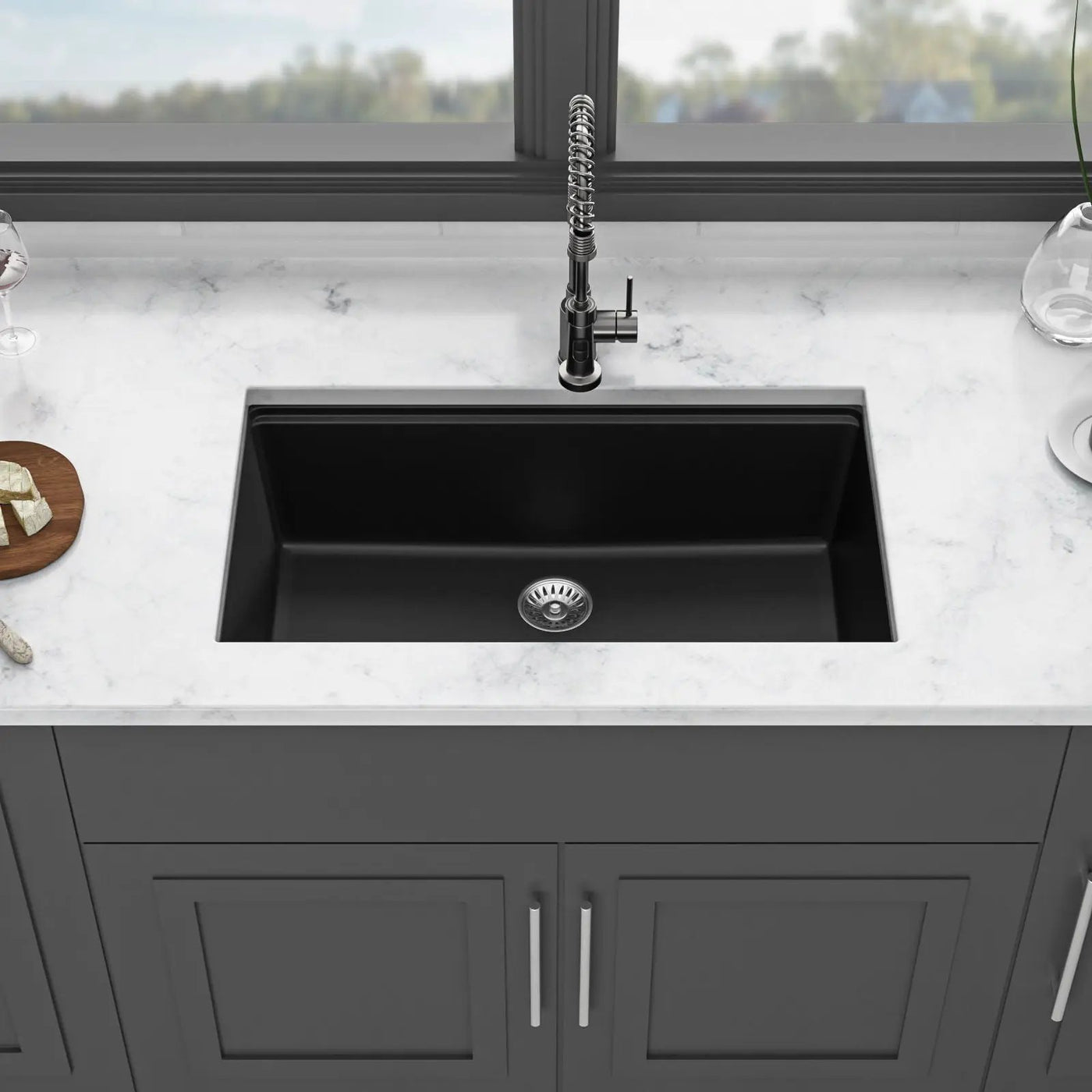 Quartz Kitchen Sink, Composite Workstation, Undermount by HouseOfZazla
