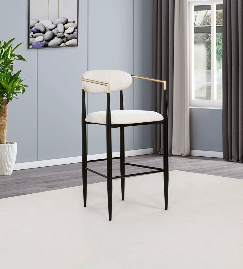 Tina Fabric Upholstered Bar Chair Beige (Set of 2) by Unique Piece Furniture