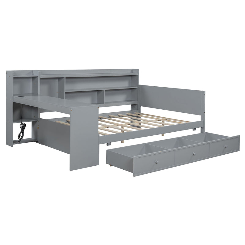 Daybed With 3 Drawers USB Ports And Desk by HouseOfZazla