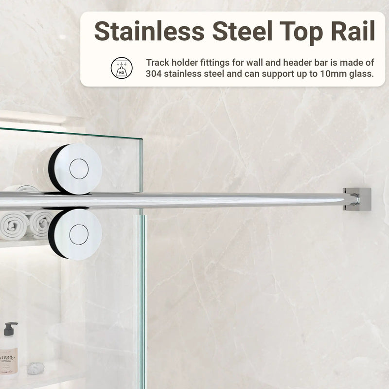 56-60"W x 72"H Frameless Single Sliding Shower Door by HouseOfZazla