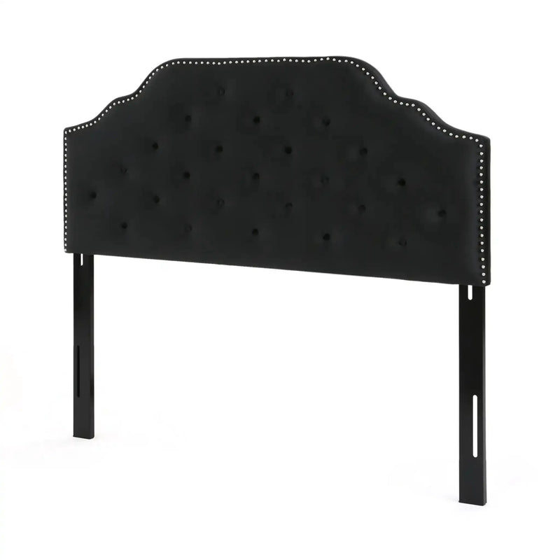 Charismatic Queen Size Headboard with Button Tufting and Nailhead Trim by HouseOfZazla