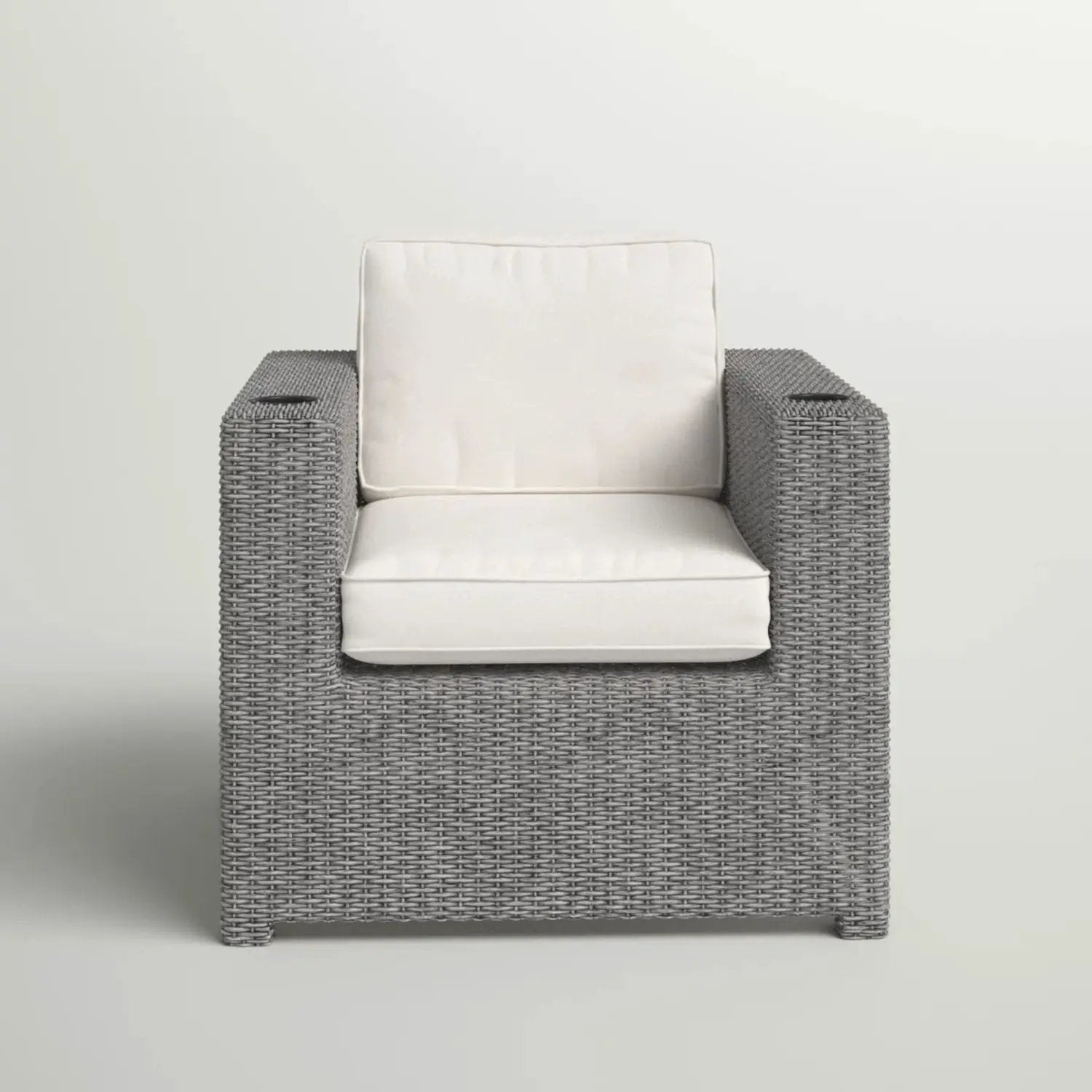 Aviara - Outdoor Club Chair Timeless Comfort With Plush Cushions - Gray Mix by HouseOfZazla