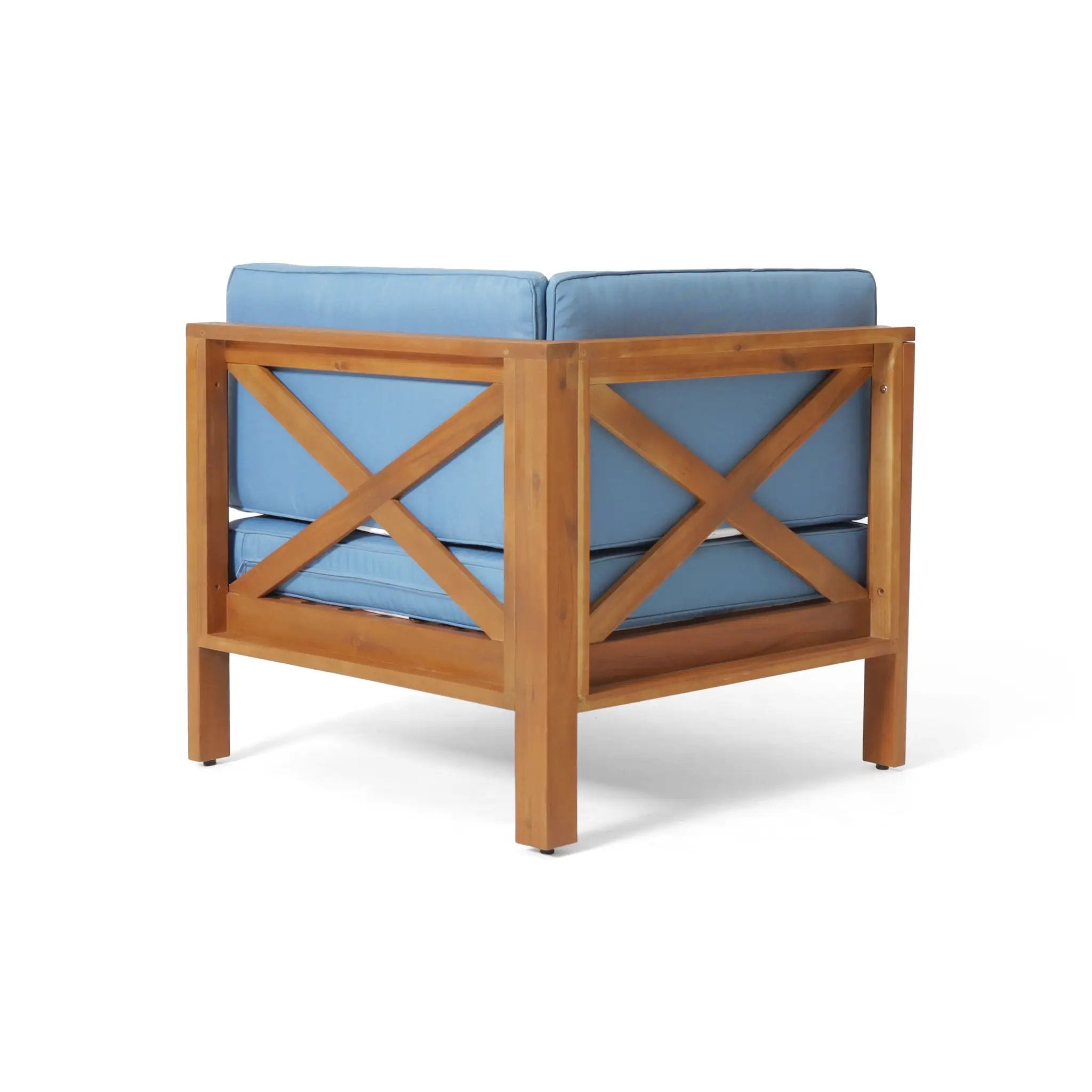 Brava X-Back 4-Piece Sofa Set, Blue by HouseOfZazla