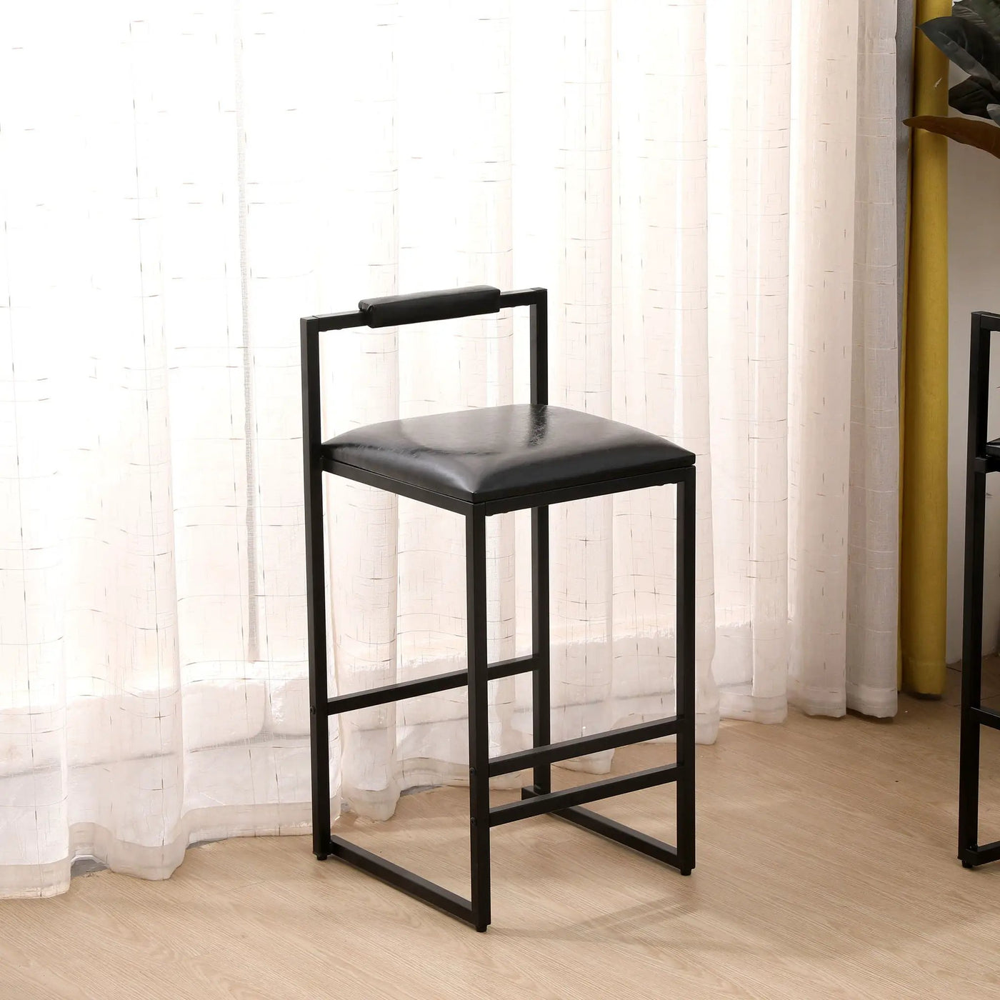 Elegant Bar Stool Set With Backrest And Footrest, Counter Height (Set of 2) by HouseOfZazla