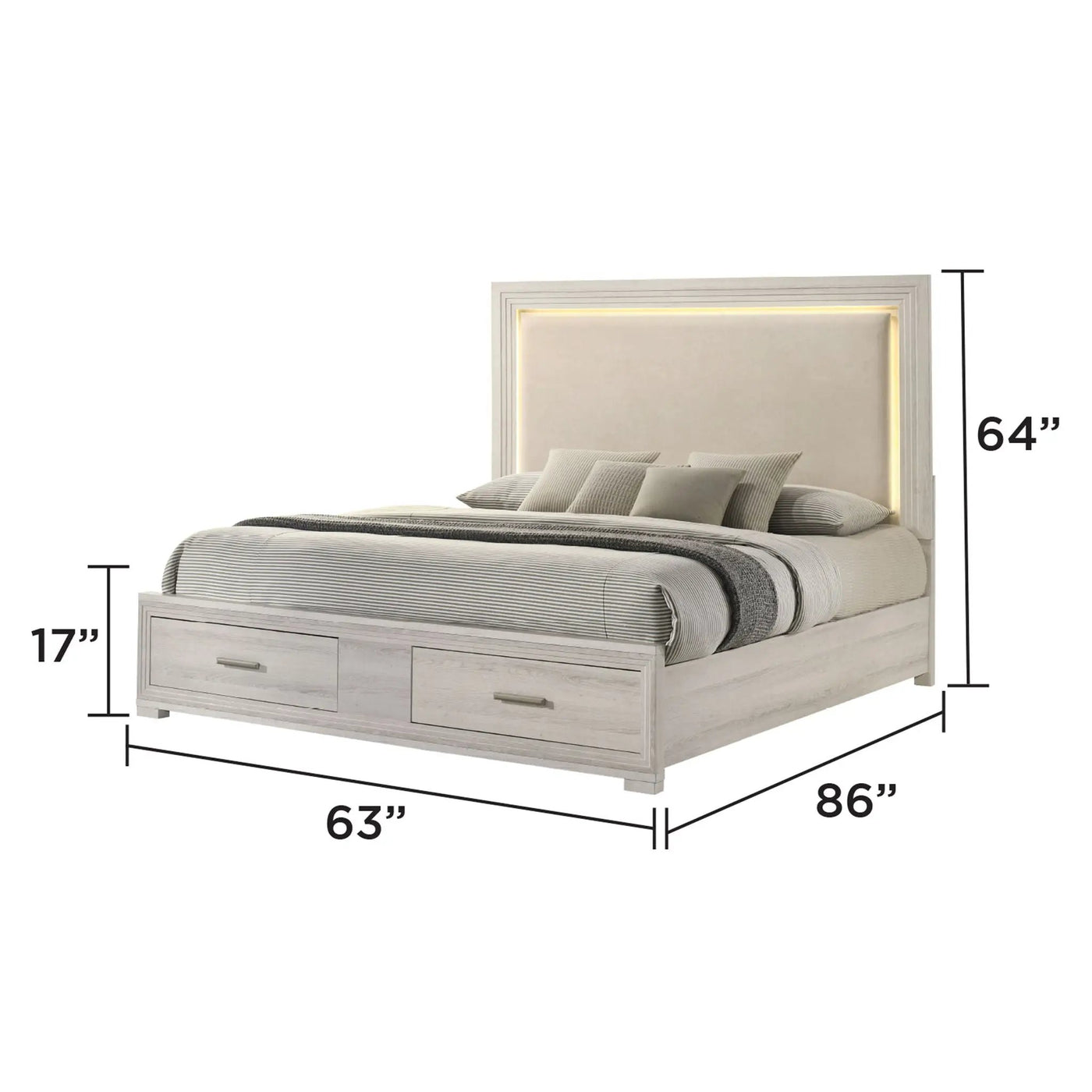 Colorado - Bedroom Set With Upholstered LED Headboard by HouseOfZazla